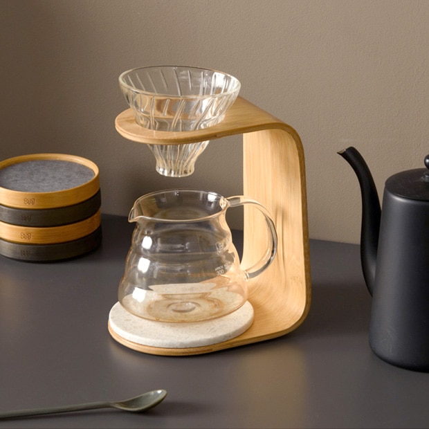 GUDEE コーヒードリッパースタンド 木製 竹 TRIVI Coffee Driper Stand ブラウン GudeeLife