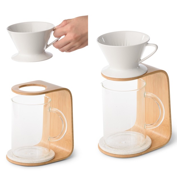 GUDEE コーヒードリッパースタンド 木製 竹 TRIVI Coffee Driper Stand ブラウン GudeeLife