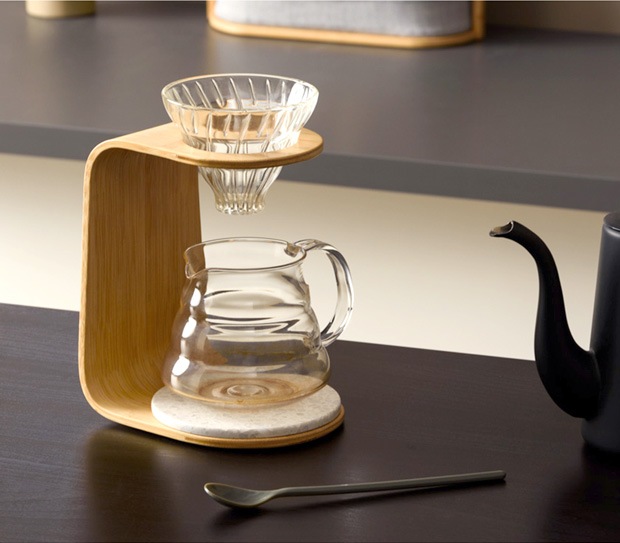 GUDEE コーヒードリッパースタンド 木製 竹 TRIVI Coffee Driper Stand ブラウン GudeeLife