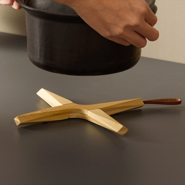 GUDEE 折りたたみ式鍋敷き 木製 竹 なべしき RHOMBUS Foldable trivet GudeeLife GUDEE