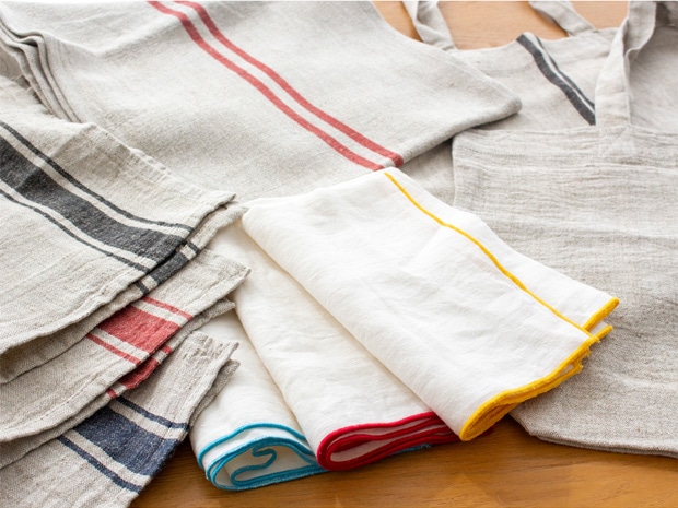 ディッシュクロス リネン カラー キッチンタオル 45×60cm 大判 白 麻 布 キッチンクロス ふきん 食器拭き Sankara. サンカラ