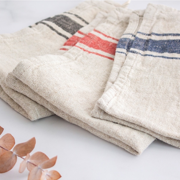 ランチョンマット リネン ストライプ 4枚セット 洗える テーブルマット プレースマット 食卓 麻 布 キッチンクロス キッチンタオル Sankara. サンカラ