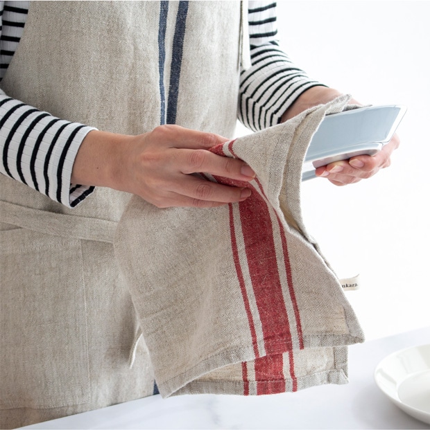 ランチョンマット リネン ストライプ 4枚セット 洗える テーブルマット プレースマット 食卓 麻 布 キッチンクロス キッチンタオル Sankara. サンカラ