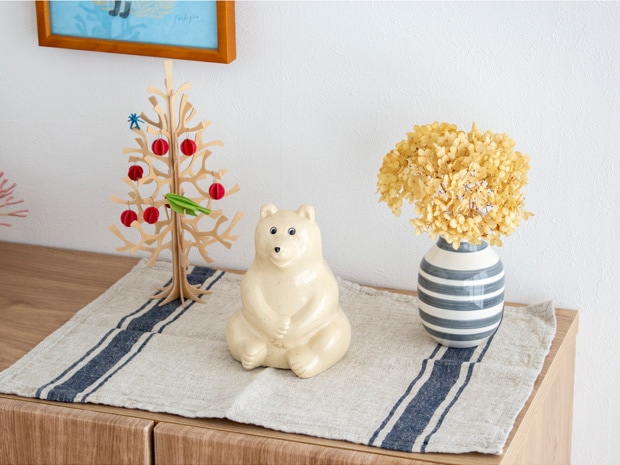 ランチョンマット リネン ストライプ 4枚セット 洗える テーブルマット プレースマット 食卓 麻 布 キッチンクロス キッチンタオル Sankara. サンカラ