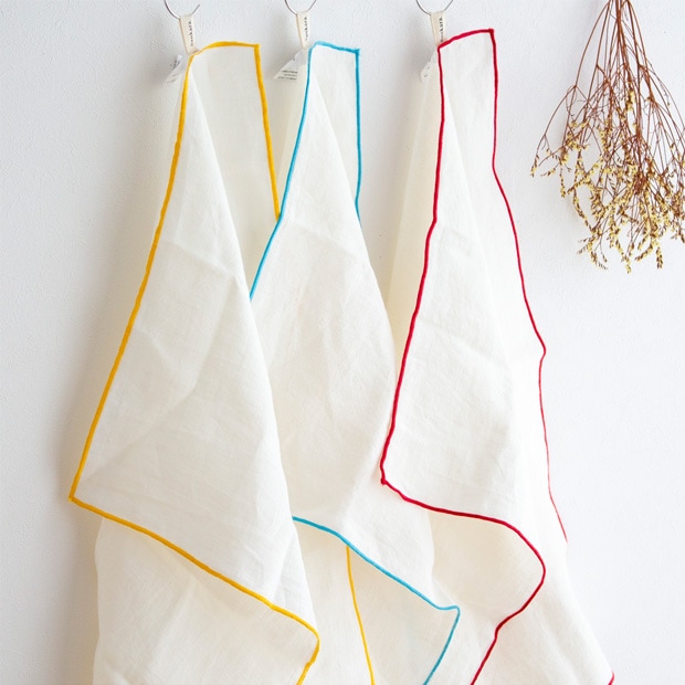 ディッシュクロス リネン カラー キッチンタオル 45×60cm 大判 白 麻 布 キッチンクロス ふきん 食器拭き Sankara. サンカラ