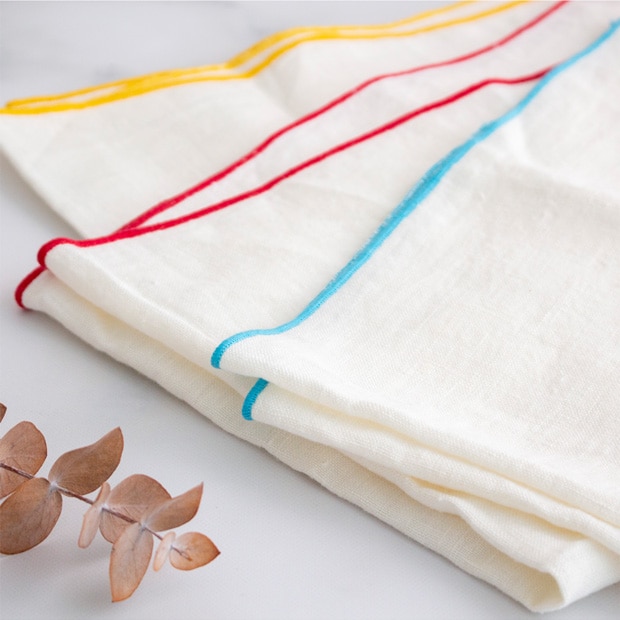 ディッシュクロス リネン カラー キッチンタオル 45×60cm 大判 白 麻 布 キッチンクロス ふきん 食器拭き Sankara. サンカラ