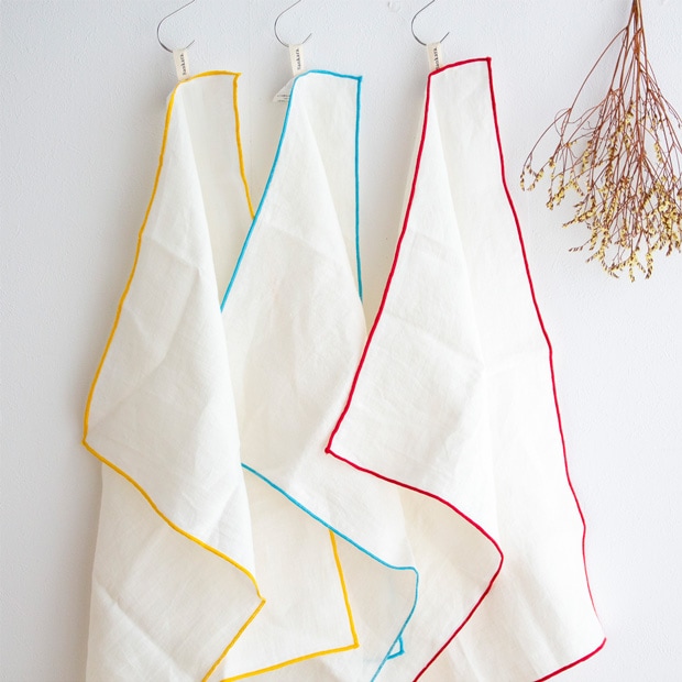 ディッシュクロス リネン カラー キッチンタオル 45×60cm 大判 白 麻 布 キッチンクロス ふきん 食器拭き Sankara. サンカラ