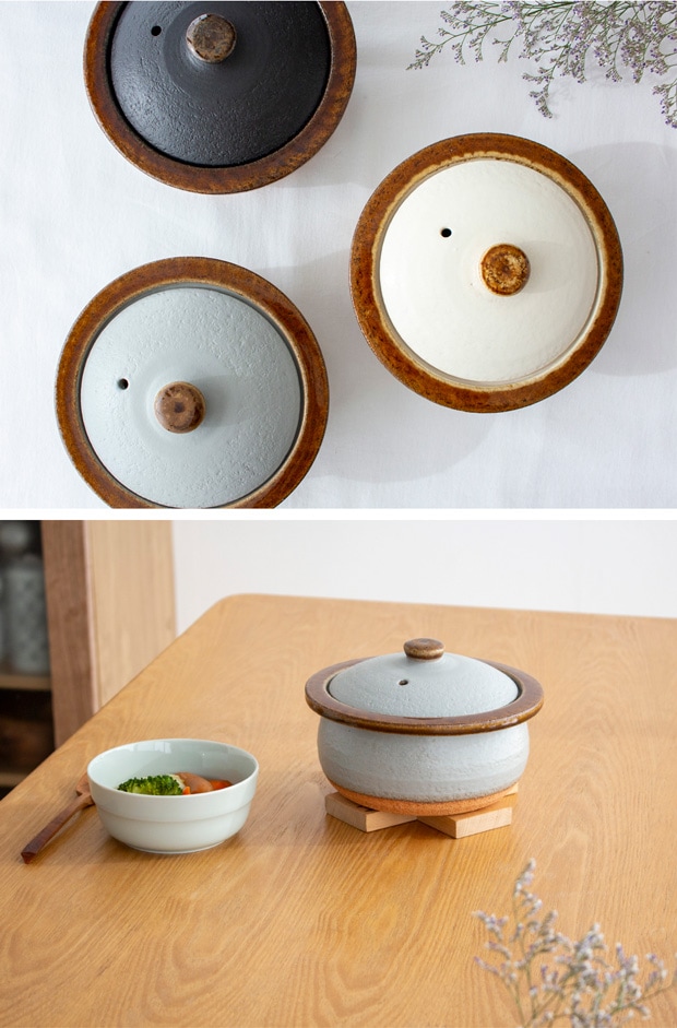 土鍋 1人用 18cm サークルココット カネフサ製陶 蓋付き 信楽焼 雑炊鍋 ごはん鍋 ご飯鍋 スープポット 直火 日本製