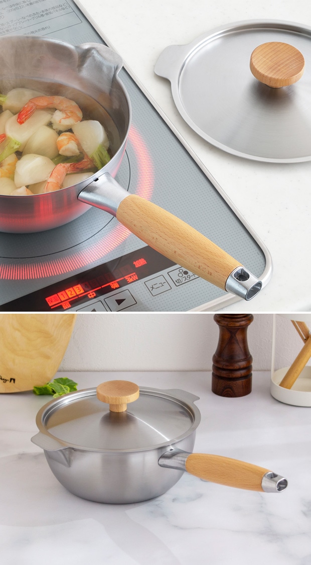 ヨシカワ aikata アイカタ 両口ステンレス雪平鍋18cm用蓋 蓋 鍋蓋 フタ 18cm ステンレス製 日本製