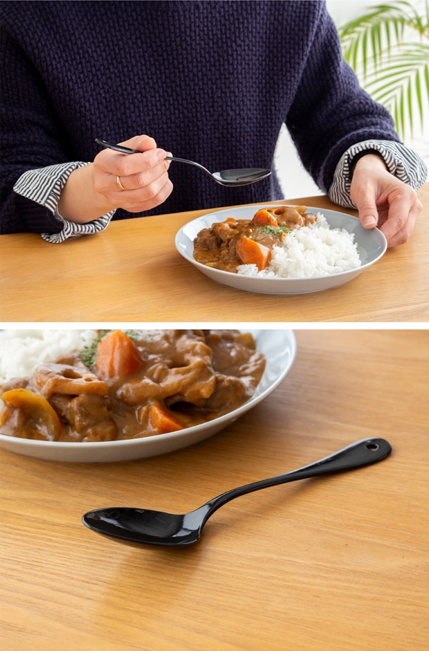 デザートスプーン 琺瑯 ホーロー カトラリー Noir ノワール takakuwa 高桑金属 手作り 職人 黒 ブラック ディナー スプーン 日本製