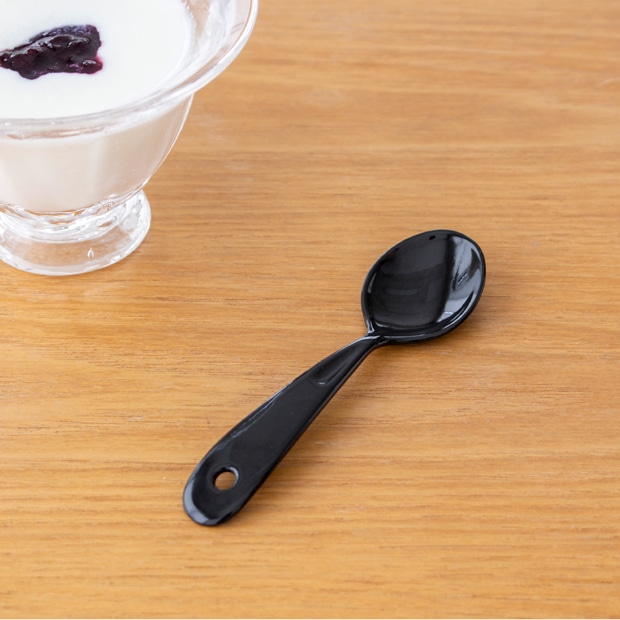 プチスプーン 琺瑯 ホーロー カトラリー Noir ノワール takakuwa 高桑金属 手作り 職人 黒 ブラック 子供用 スプーン 日本製