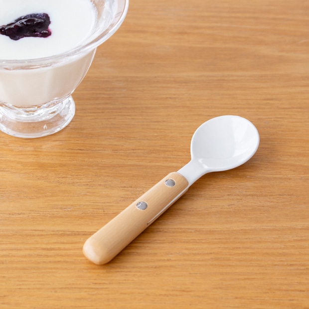 ミニスプーン 琺瑯 ホーロー カトラリー natural blanc ナチュラルブラン 高桑金属 白 ホワイト 子供用 スプーン 日本製