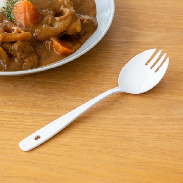 カツカレースプーン 琺瑯 ホーロー カトラリー Blanc ブラン takakuwa 高桑金属 手作り 職人 白 ホワイト 先割れスプーン スプーン 日本製