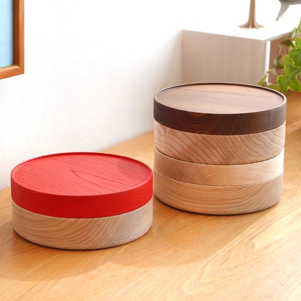 畑漆器店 SOJI hako M col. 13.5cm 山中漆器 木製 日本製 弁当箱 ランチボックス 収納ケース 丸型 円