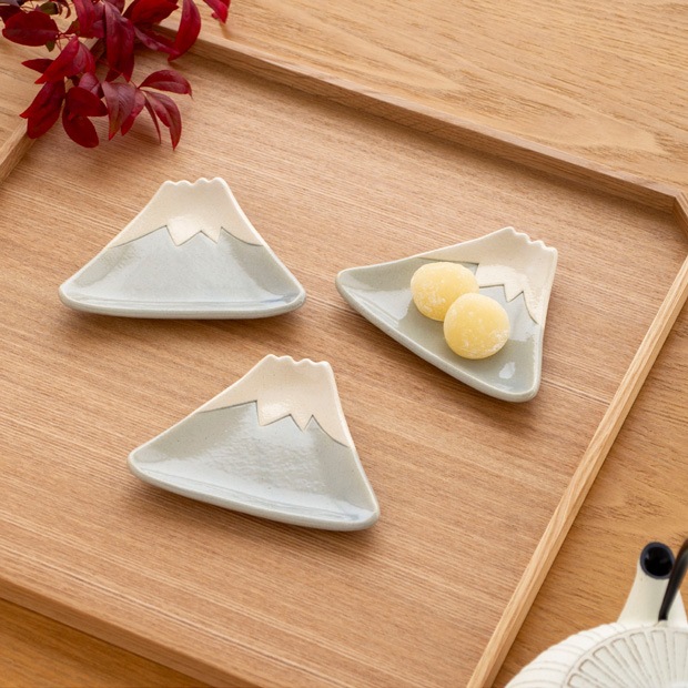 富士 手づくり 小皿 みずいろ 3枚セット カタチクラフト 和食器 美濃焼 日本製 ハンドメイド 器 うつわ 手仕事