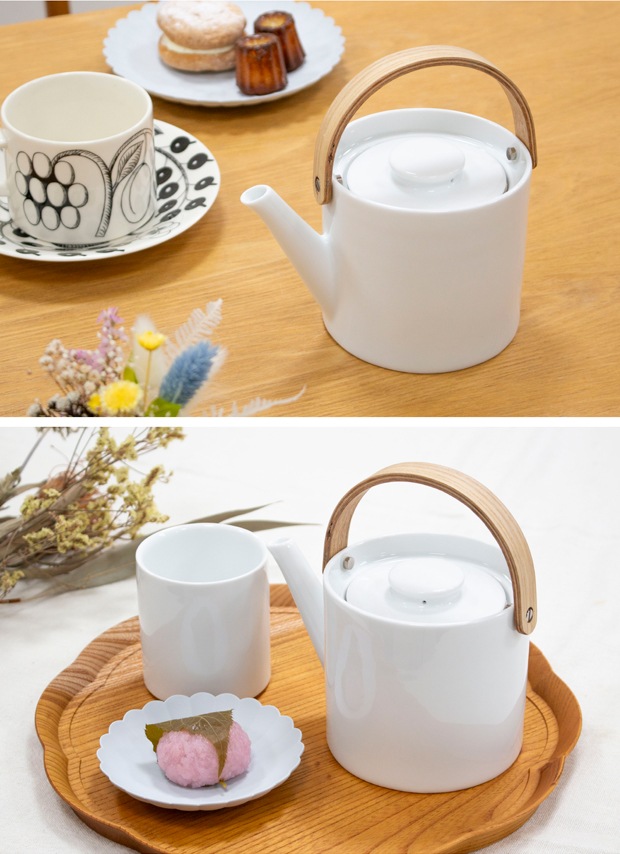 ティーポット 500ml Arrosoir スミス＆シュー smith＆hsu 白磁 茶こし付き ブラシ付き