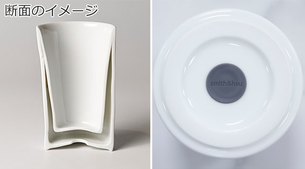 ティーポット＆ダブルウォールカップセット 陶器 白磁 茶こし付き おしゃれ ティーセット ペア 北欧風 セット 湯呑 食器 アフタヌーンティー ブラシ付きArrosoir スミス＆シュー smith＆hsu