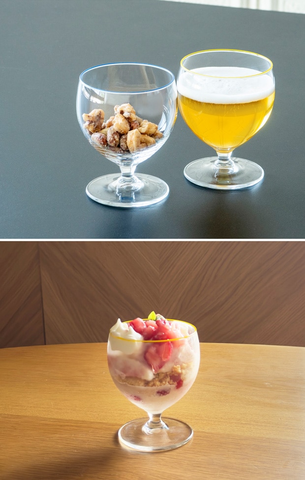 POTPURRI ポトペリー グラス 2個 セット low bitte ビッテ ガラスコップ スタッキング ワイングラス 脚付 低い デザートカップ 食洗機対応 ギフト  BOX付