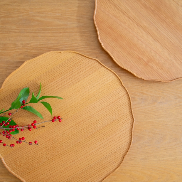 四十沢木材工芸 KITO 折敷 りん 個別販売 日本製 お盆 トレー 木製 AIZAWA Wood Works