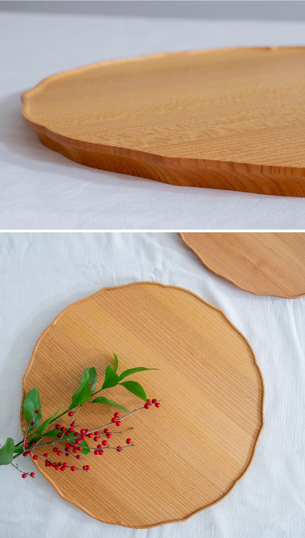 四十沢木材工芸 KITO 折敷 りん 個別販売 日本製 お盆 トレー 木製 AIZAWA Wood Works