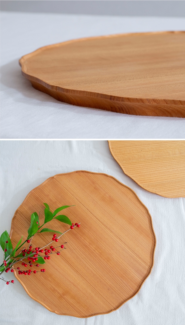 四十沢木材工芸 KITO 折敷 ゆら 個別販売 日本製 お盆 トレー 木製 AIZAWA Wood Works
