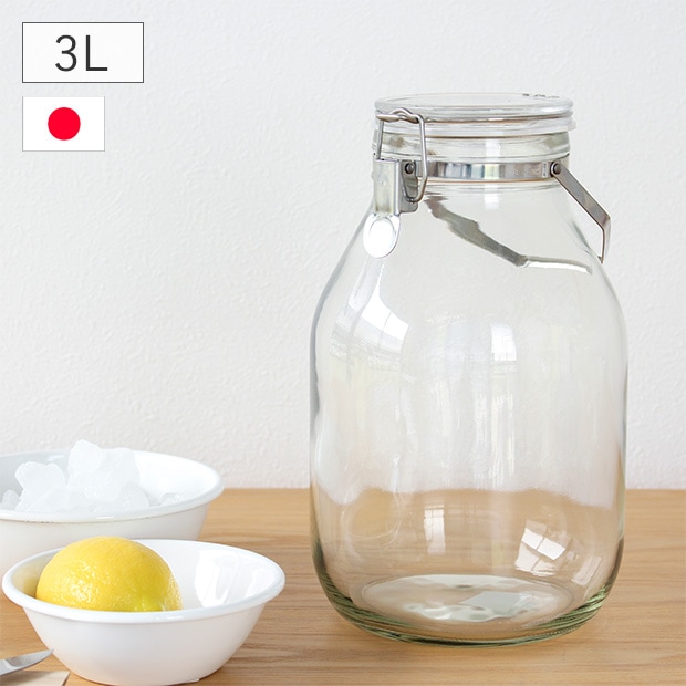セラーメイト 取手付密封びん 3L 梅仕事 ガラス保存容器 梅酒 梅シロップ 果実酒 ピクルス 密閉瓶 保存瓶 星硝 日本製