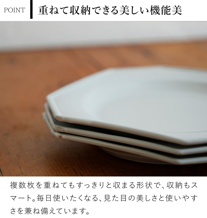 アクシス Teno オクトゴナルプレート M お皿 おしゃれ 食器 陶器 日本製 クラシック クリスマス テノ AXCIS