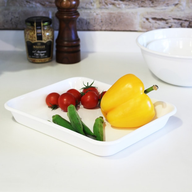 野田琺瑯 バット 21取 ホーロー ホワイト 白 全白 ノダホーロー 琺瑯 日本製 キッチンツール SPW-21T