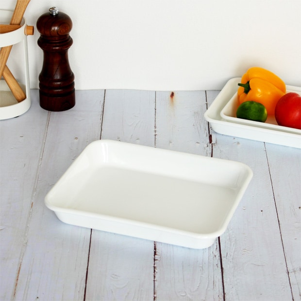 野田琺瑯 バット 21取 ホーロー ホワイト 白 全白 ノダホーロー 琺瑯 日本製 キッチンツール SPW-21T