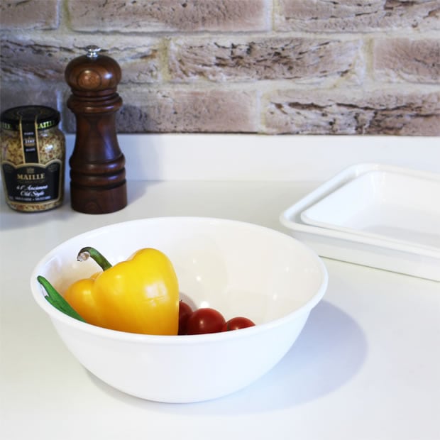 野田琺瑯(ノダホーロー) ボール 全白 22cm