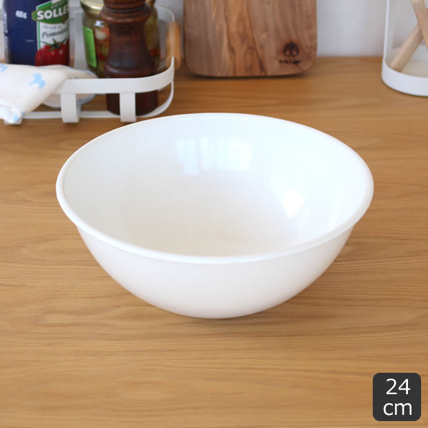 野田琺瑯(ノダホーロー) ボール 全白 24cm