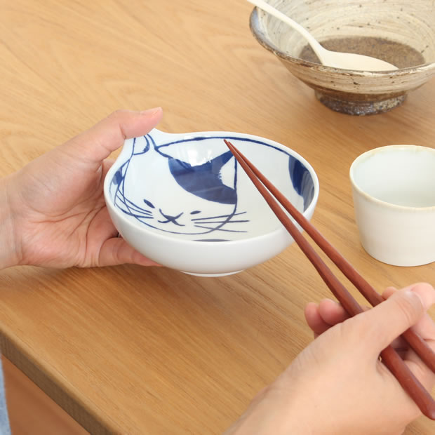 neco鉢 4枚セット 木箱入り 波佐見焼 猫皿 ねこ皿 磁器 石丸陶芸