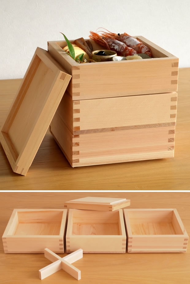 枡重 重箱 3段セット(6cm×3) 17cm×17cm ヤマサキデザインワークス ヒノキ 木製 日本製 YAMASAKI DESIGN WORKS