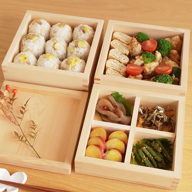 枡重 重箱 3段セット(6cm×3) 17cm×17cm ヤマサキデザインワークス ヒノキ 木製 日本製 YAMASAKI DESIGN WORKS