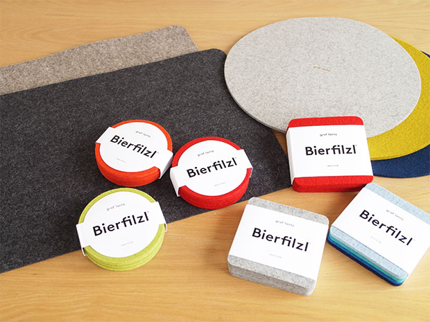 コースター 10cm 4枚セット Bierfilzl Square graf lantz グラフランツ