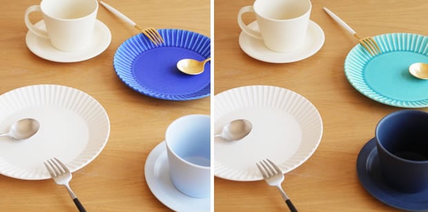 SAKUZAN 作山窯 美濃焼 Stripe 丸皿 M 18.8cm プレート 食器 取り皿 中皿 浅皿 丸型 円形 日本製 和食器 手仕事 うつわ 器 手作り