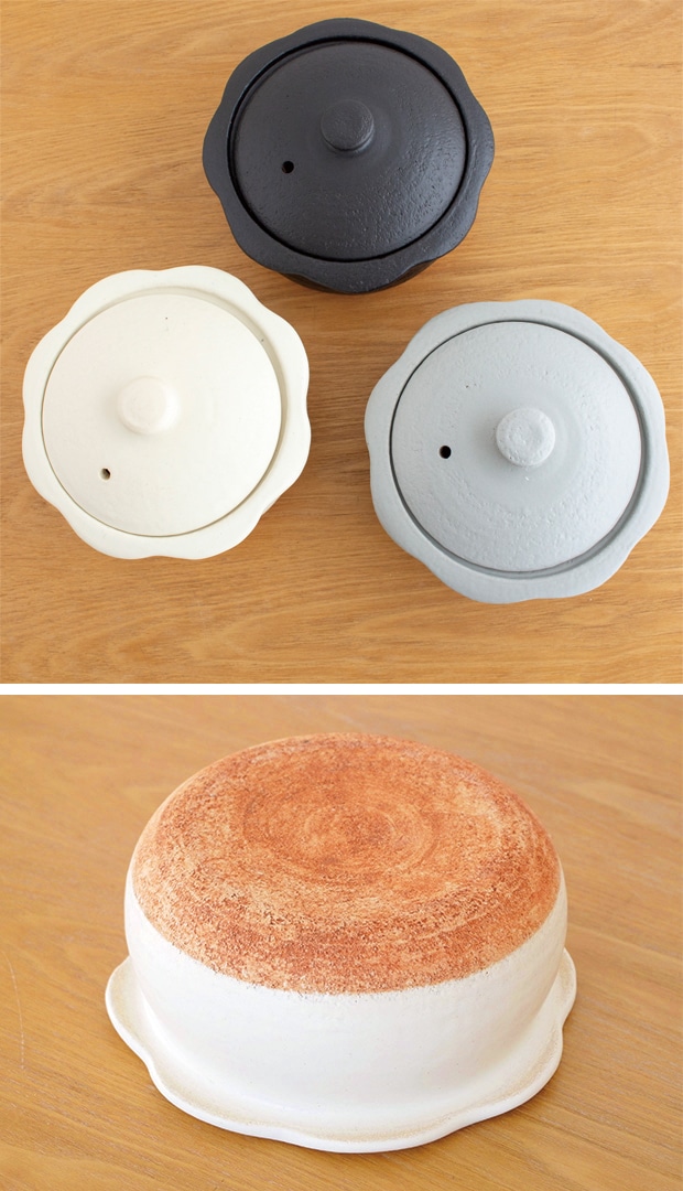 土鍋 1人用 18cm 花ココット カネフサ製陶 雑炊鍋 ごはん鍋 日本製 信楽焼 スープポット オーブン 蓋付き おしゃれ