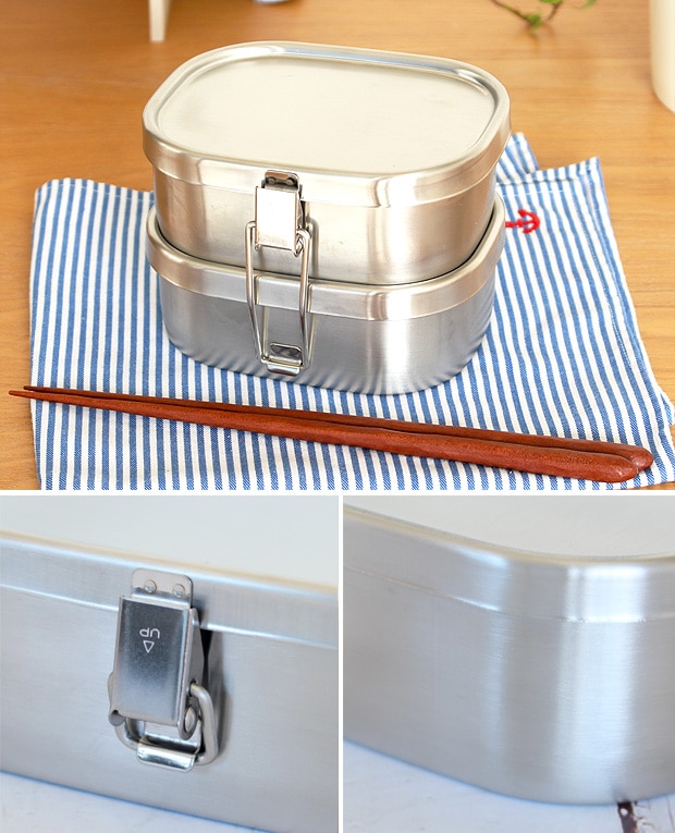 弁当箱 ステンレス 工房アイザワ 角型ランチボックス 360ml 小 二段 保温庫対応 汁漏れ防止 シンプル 日本製