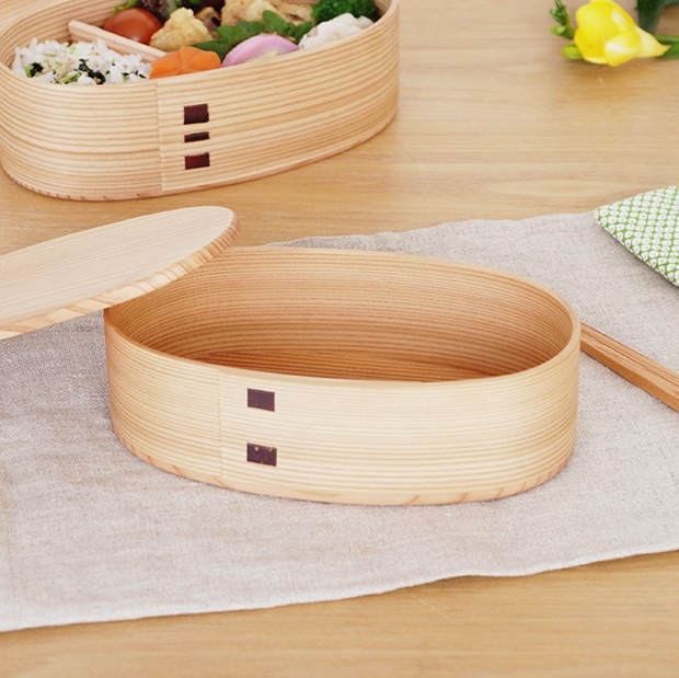 お弁当箱 曲げわっぱ いろは弁当箱 い 480ml りょうび庵 小判 大館曲げわっぱ ウレタン塗装 軽量 スリム