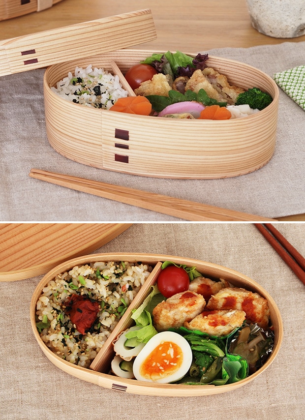 お弁当箱 曲げわっぱ こばん弁当箱 中 560ml かぶせ蓋 りょうび庵 日本製 秋田杉 小判 大館曲げわっぱ ウレタン塗装 軽量