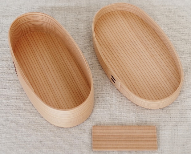 お弁当箱 曲げわっぱ こばん弁当箱 中 560ml かぶせ蓋 りょうび庵 日本製 秋田杉 小判 大館曲げわっぱ ウレタン塗装 軽量