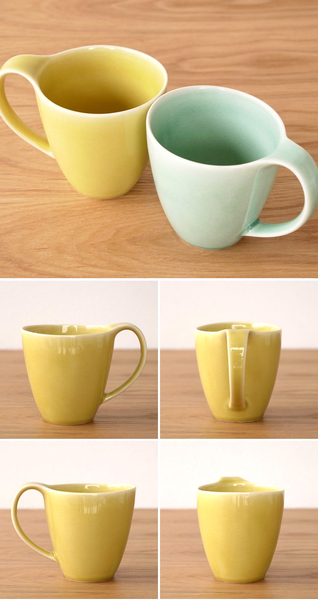 POTPURRI ポトペリー Vag ヴォーグ ペア マグカップ セット コーヒーカップ YELLOW&GREEN 磁器 日本製 ギフトBOX付