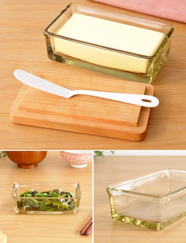 廣田硝子 バターケース 200g用 木蓋 桜 さくら 保存容器