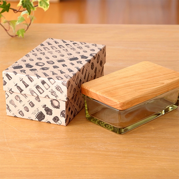 廣田硝子 バターケース 200g用 木蓋 桜 さくら 保存容器