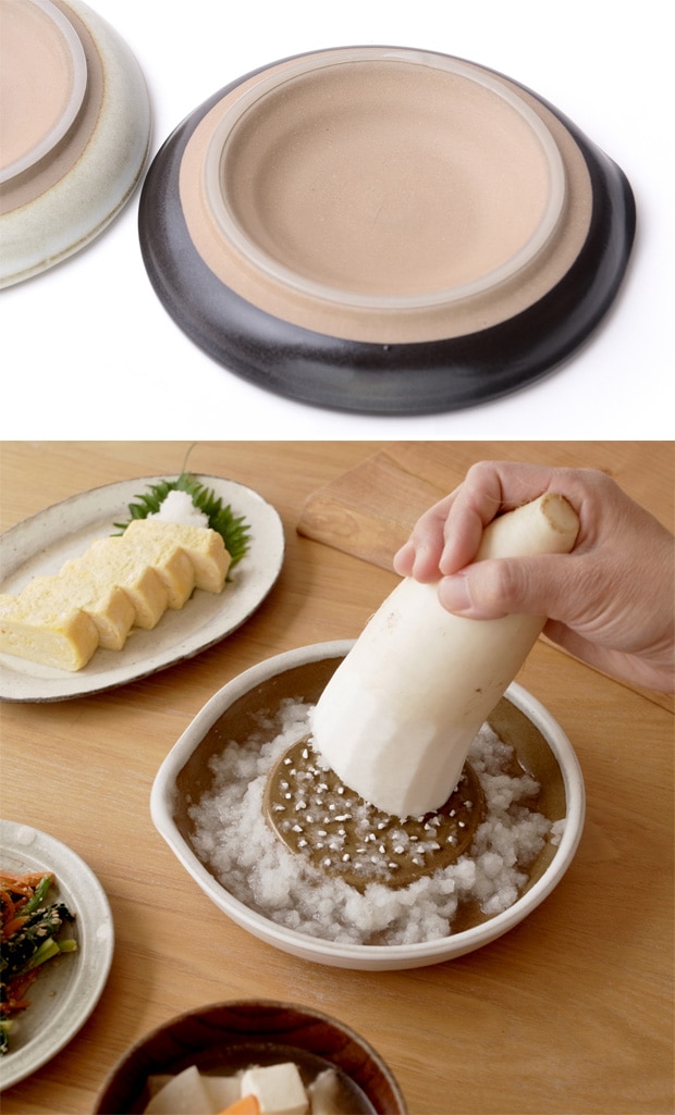 もとしげ おろし器 大 18cm 陶器 セラミック おろし 大根おろし 長芋 大きい 滑り止め付き 日本製 石見焼 元重製陶所