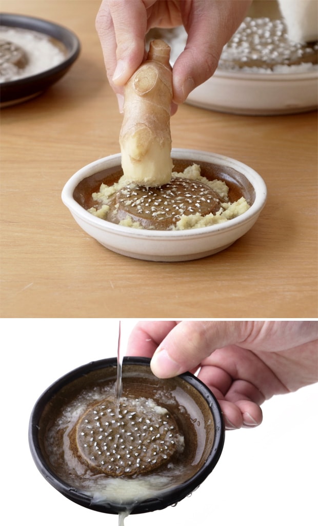 もとしげ おろし器 小 10cm 陶器 セラミック おろし しょうが わさび 小さい 滑り止め付き 日本製 石見焼 元重製陶所