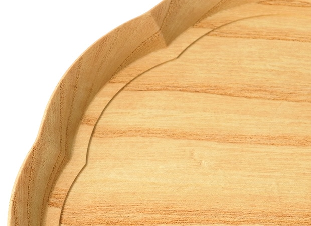 四十沢木材工芸 KITO 輪花盆 小 ケヤキ 日本製 お盆 トレー 木製 花 小皿 AIZAWA Wood Works