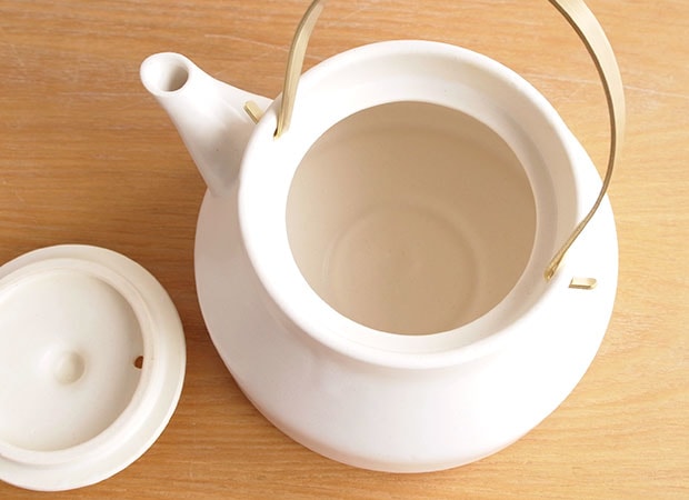 かもしか道具店 陶のやかん こぶり 1L 日本製 萬古焼 やかん 陶器製 直火用