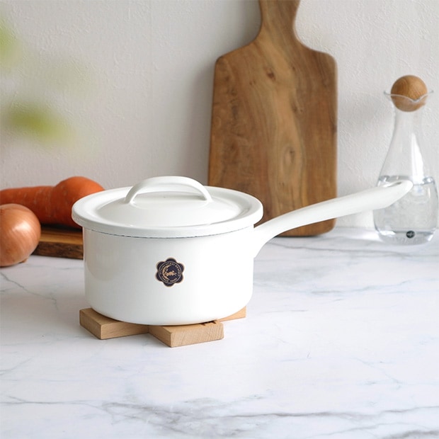 月兎印 ソースパン 16cm 1.7L 蓋付き ホーロー 琺瑯 日本製 フジイ つきうさぎ ゲット 野田琺瑯