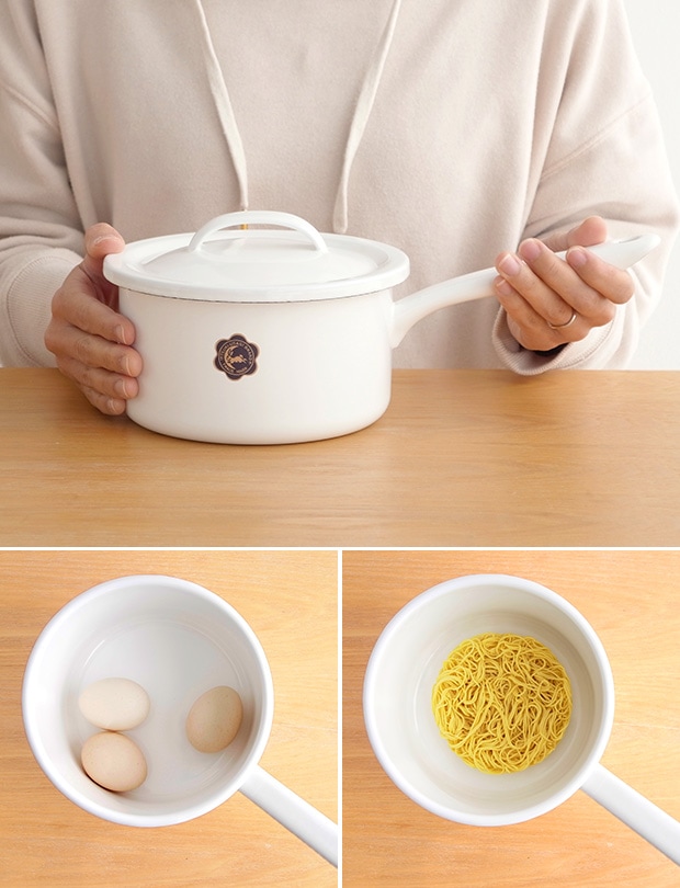 月兎印 ソースパン 16cm 1.7L 蓋付き ホーロー 琺瑯 日本製 フジイ つきうさぎ ゲット 野田琺瑯